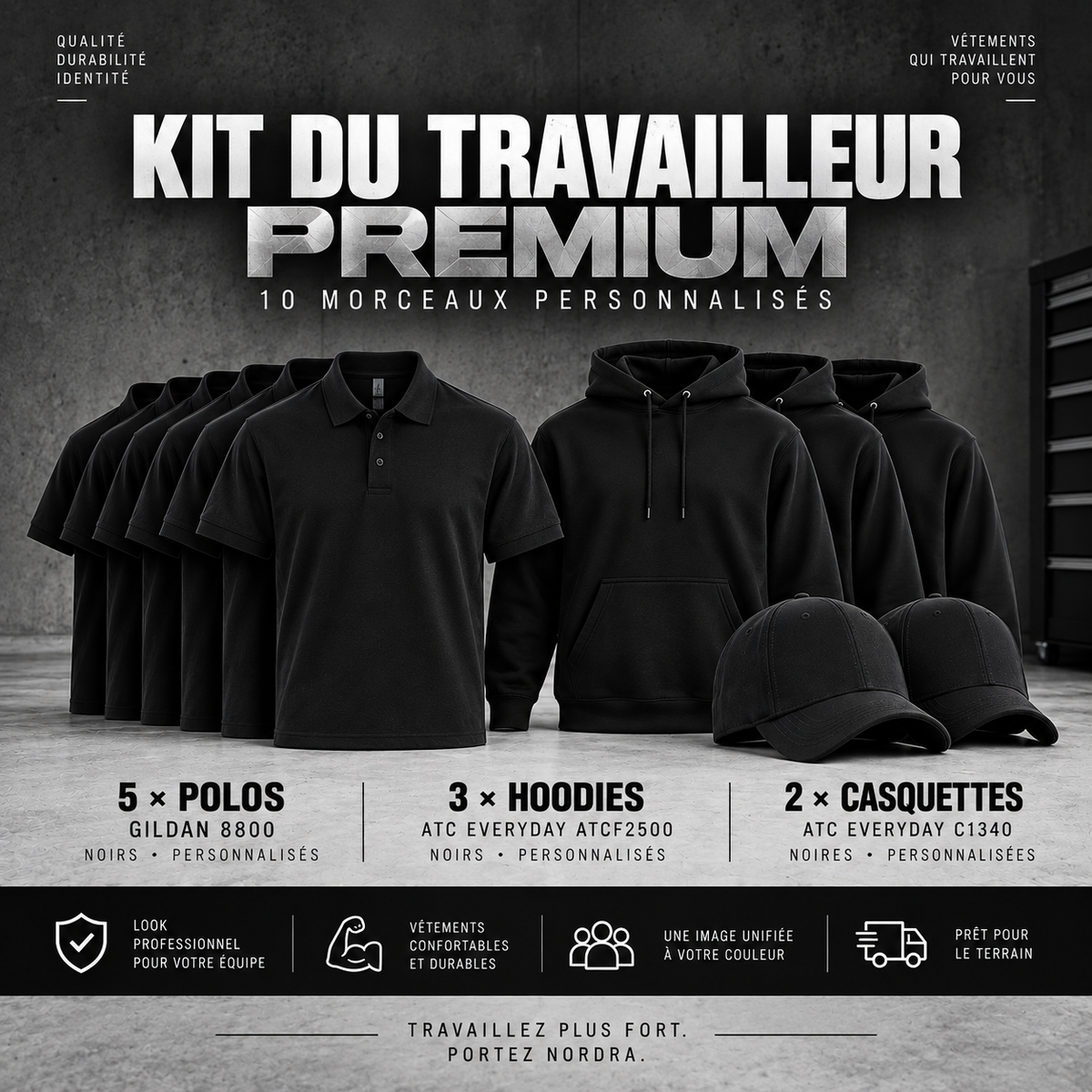 Kit du travailleur PREMIUM — 10 morceaux personnalisés